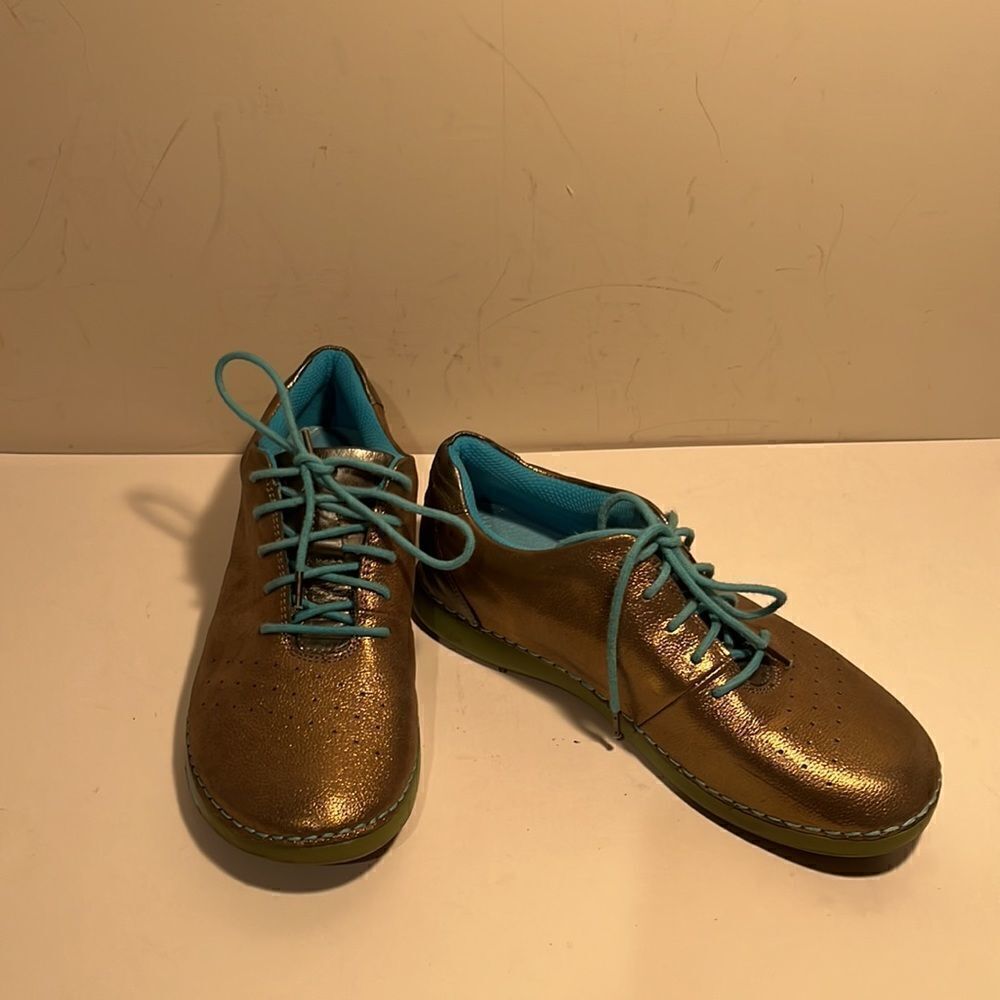 Alegria  gold metallic leather shoes
